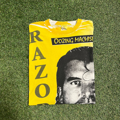 1993 Razor Ramon WWF Full Print Tee Yellow Size XL USED v14496
