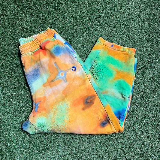 Converse x Come Tees Shape Fleece Orange Tie Dye Sweatpants Size Large USED v15620
