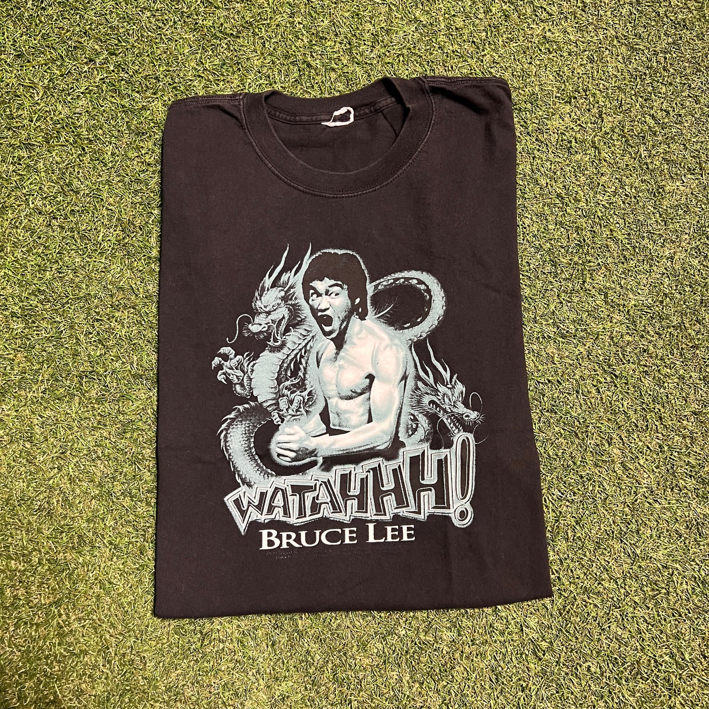 2000s Bruce Lee Watahhh! Black Tee Size Large USED v15616