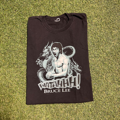 2000s Bruce Lee Watahhh! Black Tee Size Large USED v15616