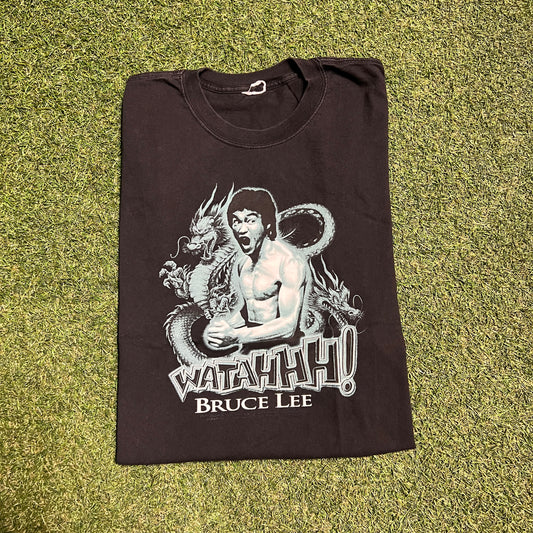 2000s Bruce Lee Watahhh! Black Tee Size Large USED v15616