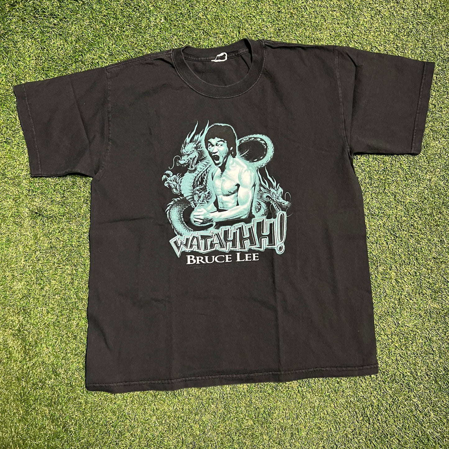 2000s Bruce Lee Watahhh! Black Tee Size Large USED v15616