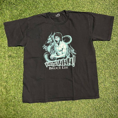 2000s Bruce Lee Watahhh! Black Tee Size Large USED v15616