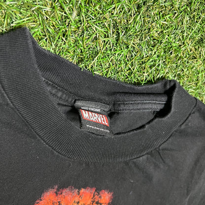 2010s Marvel Mad Engine Iron Man Black Tee Size Large USED v5614