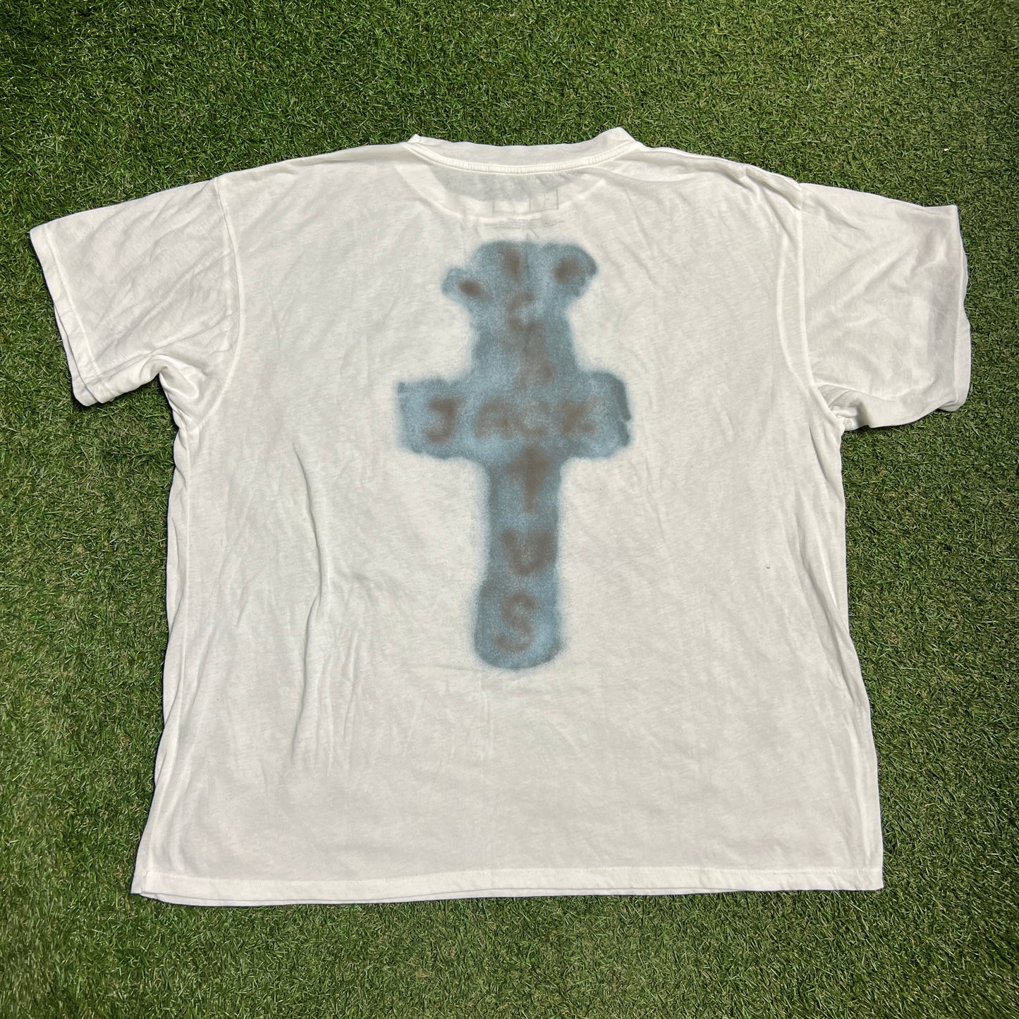 Travis Scott x Neighborhood Drawing White Tee Size Large USED x13109