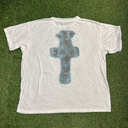 Travis Scott x Neighborhood Drawing White Tee Size Large USED x13109
