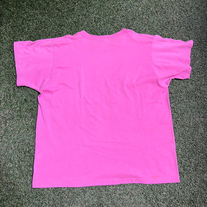 Y2K New Hampshire Black Bear Tee Pink Size XL USED v14569