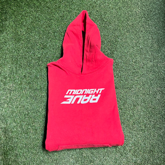 Midnight Studios Rave awge Red Hoodie Size XL USED x12177