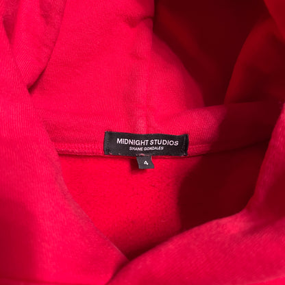 Midnight Studios Rave awge Red Hoodie Size XL USED x12177