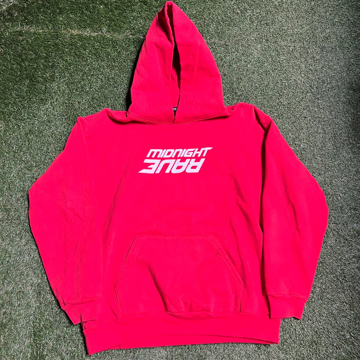 Midnight Studios Rave awge Red Hoodie Size XL USED x12177