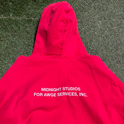 Midnight Studios Rave awge Red Hoodie Size XL USED x12177