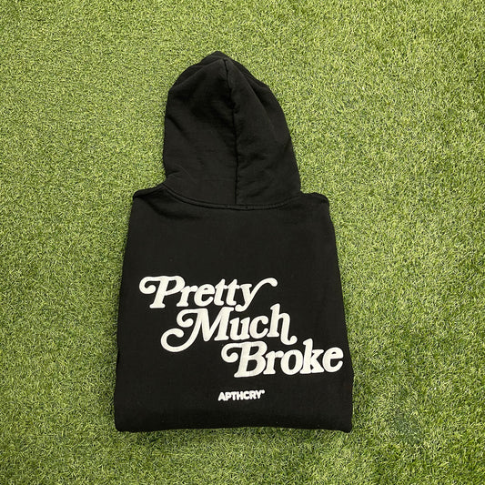 APTHCRY Pretty Much Broke Hoodie Black Size XL Used x12226