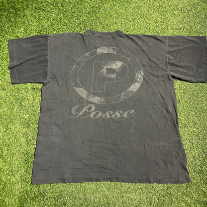 1993 Posse Black "P" Movie Promo Tee Size XXL USED v15626