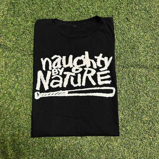 Naughty by Nature 25th Anniversary Black Tee Size Medium USED v15622