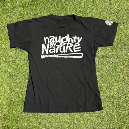 Naughty by Nature 25th Anniversary Black Tee Size Medium USED v15622