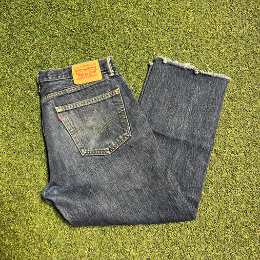 Levi 505s Cropped Blue Size 34x29 USED v14578
