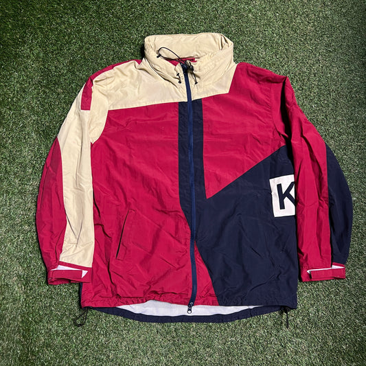 Kith Windbreaker Jacket red Blue Size XL USED x12180