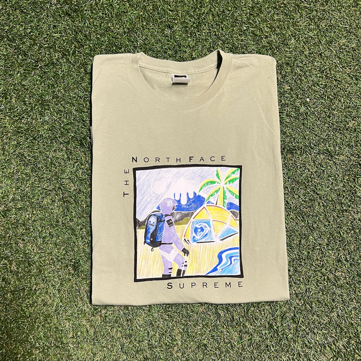 Supreme x North Face Astronaut Tee Green Size XL NEW x12194