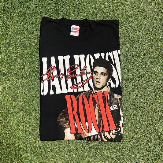 1996 Elvis Presley Black "Rock" Tee Size XL USED v15641