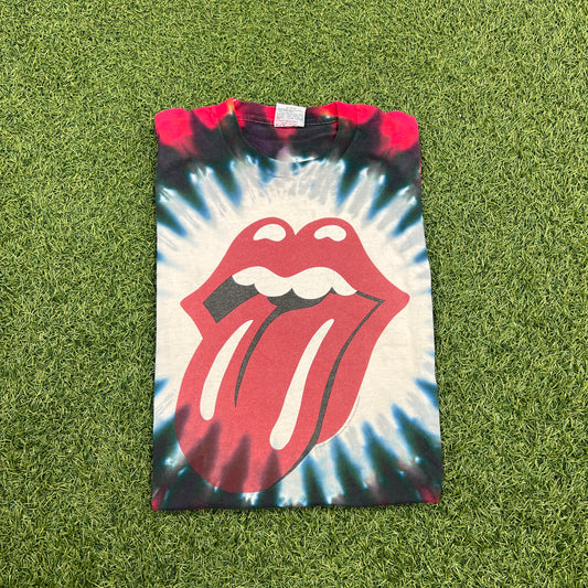 1994 Rolling Stones Liquid Blue Tag Tie Dye Tee Size XL USED v14603
