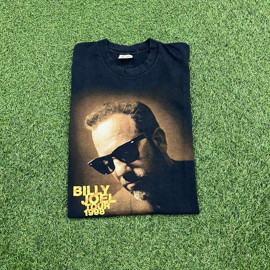 1998 Billy Joel Tour Black Tee Size XL USED v14606