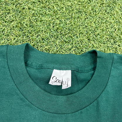 1990s University of Miami Pelican Green Tee Size XL USED v14612