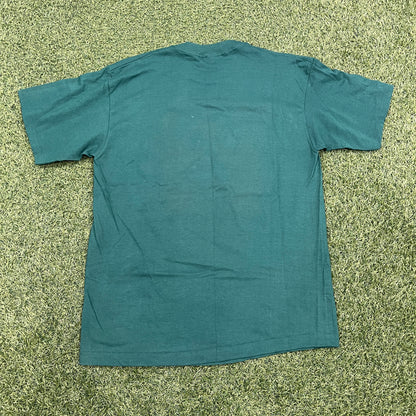1990s University of Miami Pelican Green Tee Size XL USED v14612