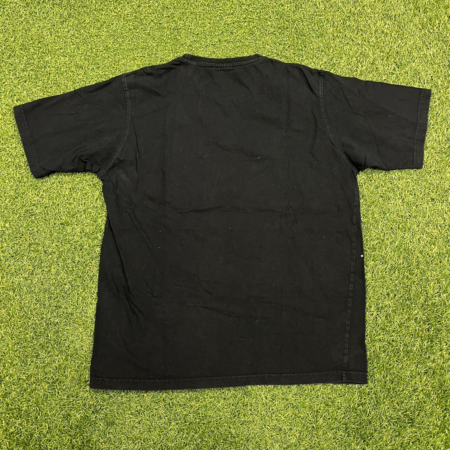Avirex Y2K Eagle Front Patch Black Tee Size XL USED v14613