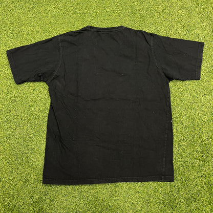 Avirex Y2K Eagle Front Patch Black Tee Size XL USED v14613