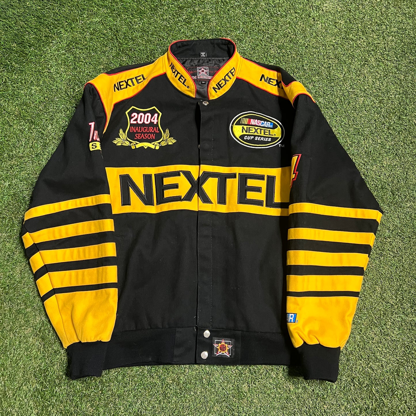 2004 Nascar Nextel Black AOP Jacket Size XL USED v15673