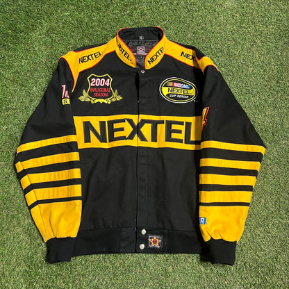2004 Nascar Nextel Black AOP Jacket Size XL USED v15673