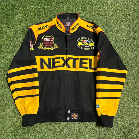 2004 Nascar Nextel Black AOP Jacket Size XL USED v15673