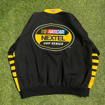 2004 Nascar Nextel Black AOP Jacket Size XL USED v15673