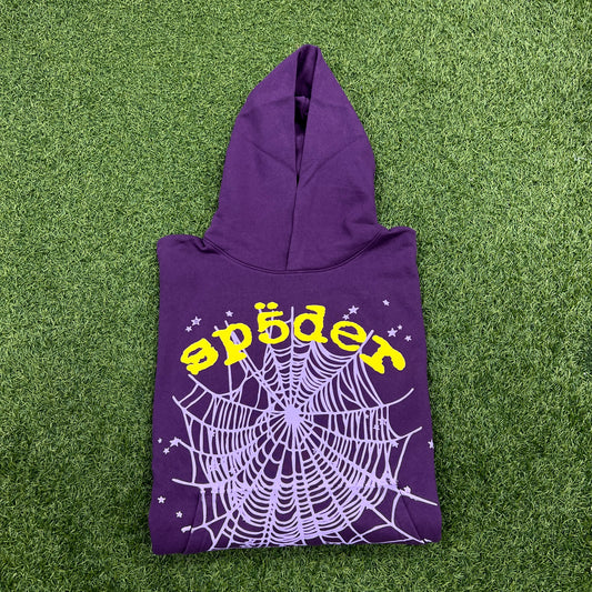 Sp5der Star OG Web v2 Purple Hoodie Size XL NEW x12217