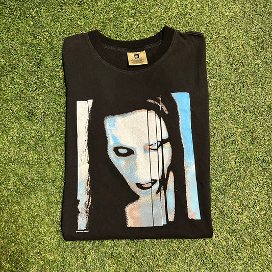 1998 Vintage Marilyn Manson Long Hard Road Tee black Size XL USED v13954
