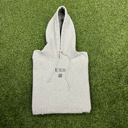 Undefeated Small Middle Logo Grey Hoodie Size Medium USED x12213