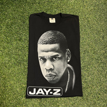 1998 Jay Z big head rap tee black Size Large USED v13949