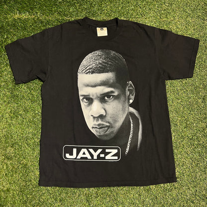 1998 Jay Z big head rap tee black Size Large USED v13949