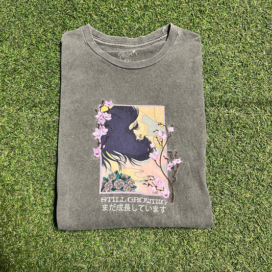 Still Growing Cherry Blossom Grey Longsleeve Size Small USED v15693
