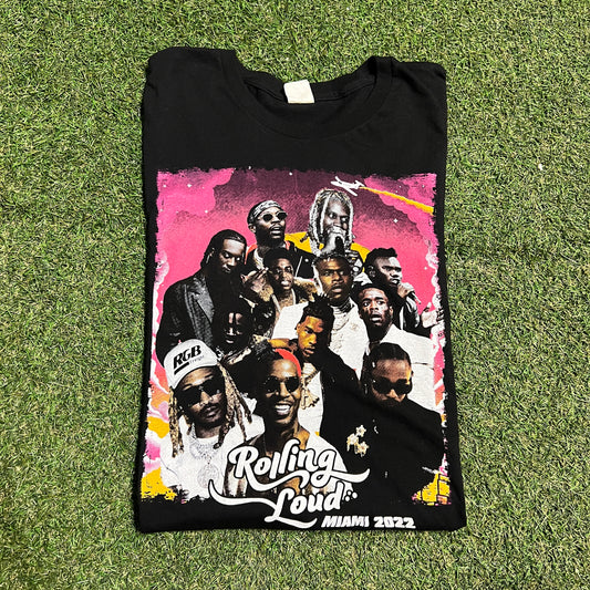 Rolling Loud Miami 2022 Setlist Black Tee Size XL USED v15685