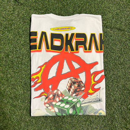 Awge Headkrakk Dice White Tee Size XL USED v15687
