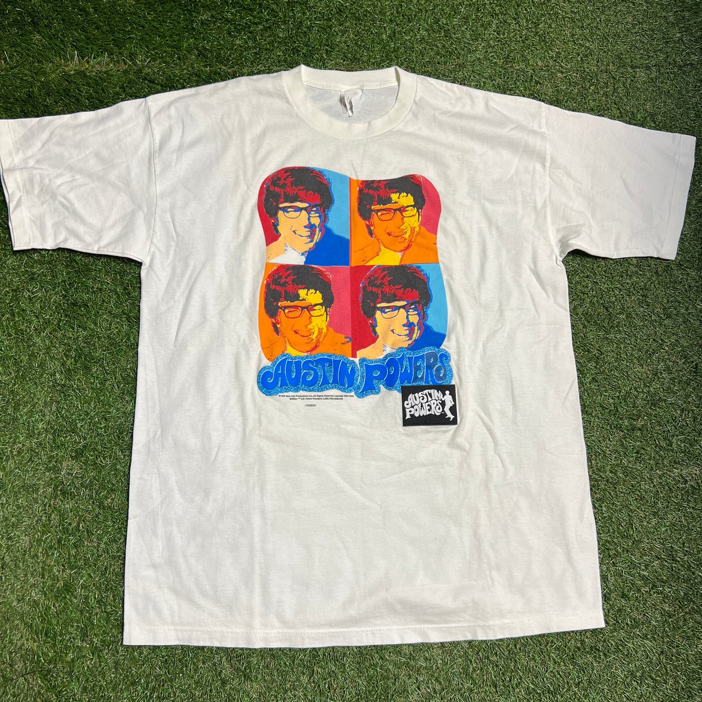 1999 Austin powers talking tee white Size XXL USED v13966