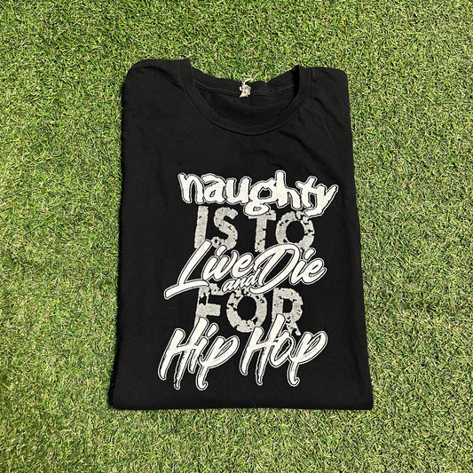 25th Anniversary Naughty by Nature Live and Die Black Tee Size Large USED v15676