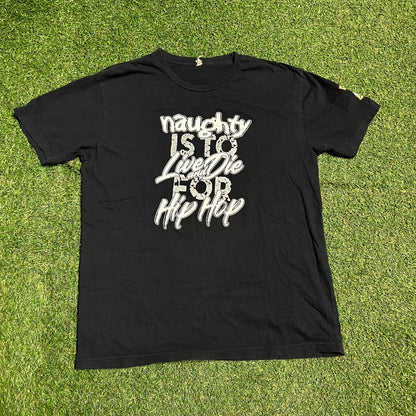 25th Anniversary Naughty by Nature Live and Die Black Tee Size Large USED v15676