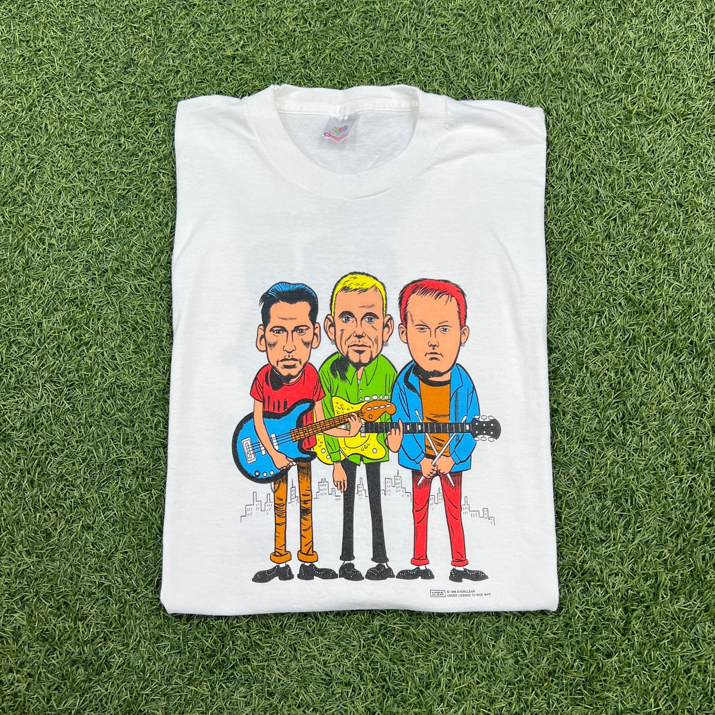 1996 Everclear 3 Band Members White Tee Size XL USED v14662