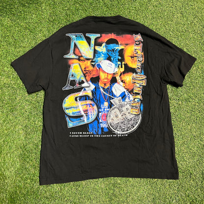 Dbruze Nas Rap Style New Age Black Tee Size XL USED v15681