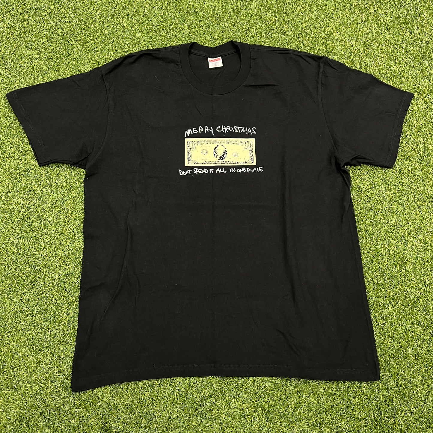 2021 Supreme Dont Spend it All Black Tee Size XL USED x12235