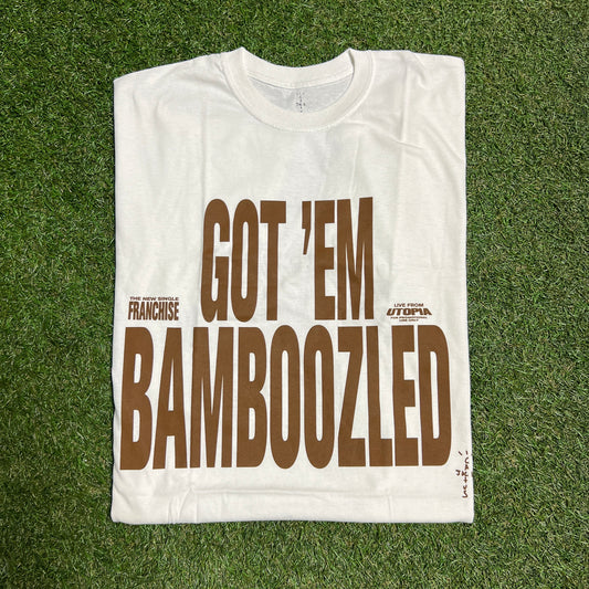 Travis Scott Got Em Bamboozled Franchise tee white Size XL USED x11392