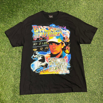 Dbruze Back To The Future Rap Style New Age Black Tee Size XL USED v15682