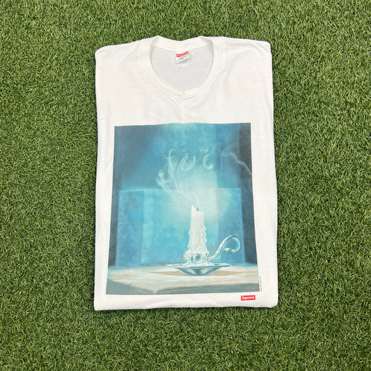 Supreme Fuck Candle White Tee Size XL USED x12236